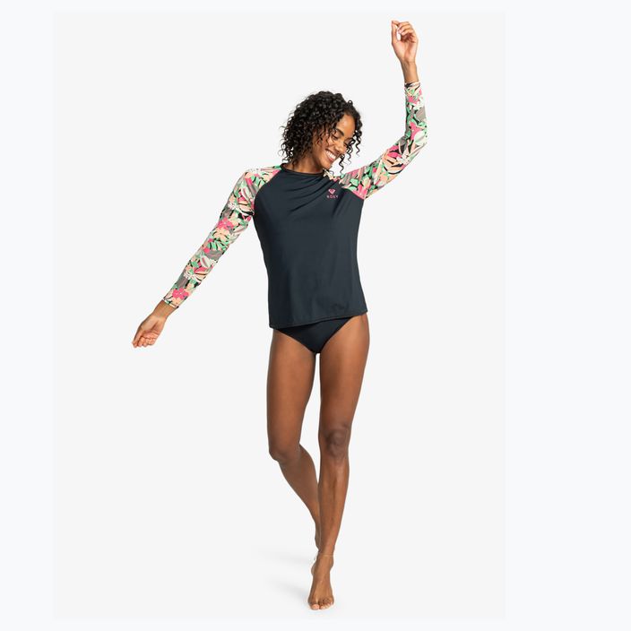Women's swimming longsleeve ROXY Lycra Printed anthracite palm song s 2