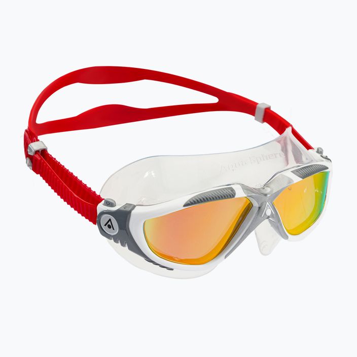 Aquasphere Vista white/silver/mirror red titanium swim mask MS5050915LMR