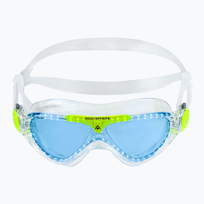 Aquasphere Vista transparent/bright green/blue children's swim mask MS5080031LB 2