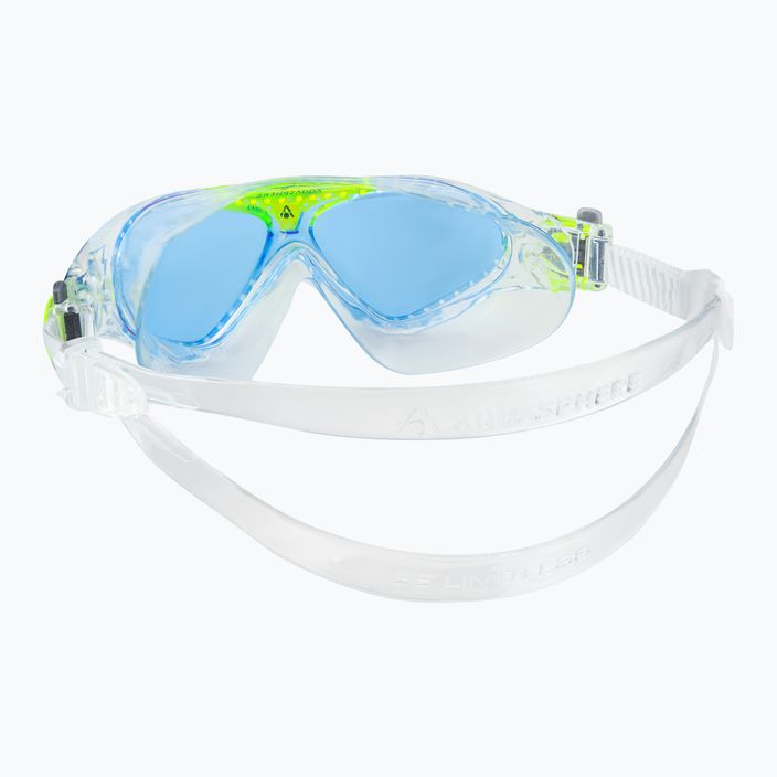 Aquasphere Vista transparent/bright green/blue children's swim mask MS5080031LB 4