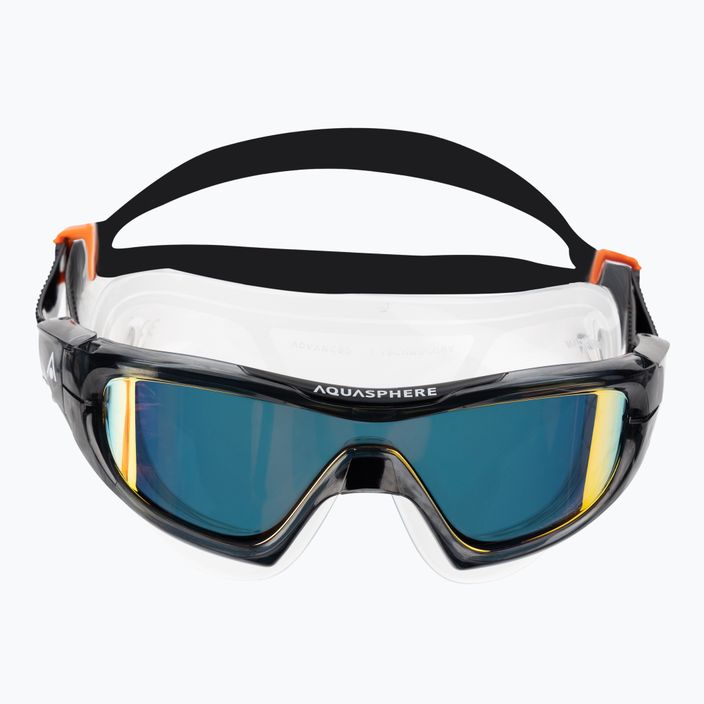 Aquasphere Vista Pro dark gray/black/mirror orange titanium swim mask MS5041201LMO 2