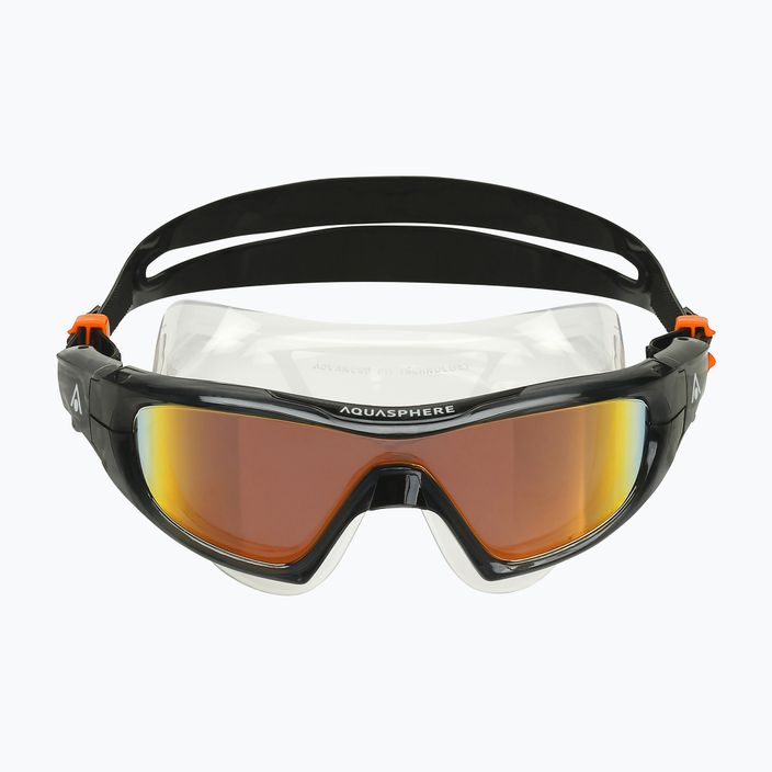 Aquasphere Vista Pro dark gray/black/mirror orange titanium swim mask MS5041201LMO 7