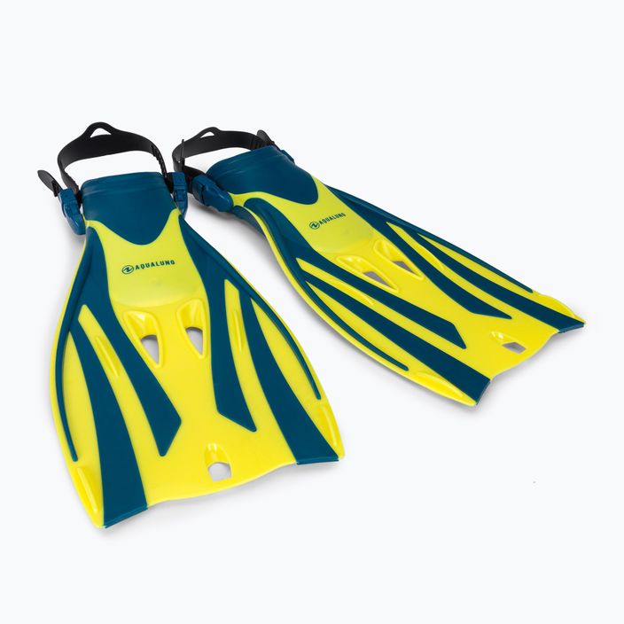 Aqualung Fizz yellow and navy blue snorkelling fins FA3619807
