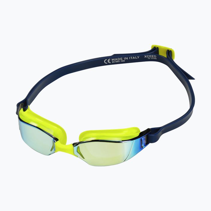 Aquasphere Xceed bright yellow/navy blue/mirror yellow titanium swim goggles EP3037104LMY 6