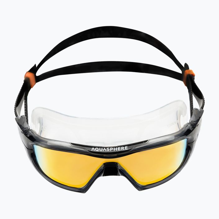 Aquasphere Vista Pro dark gray/black/mirror orange titanium swim mask MS5591201LMO 2