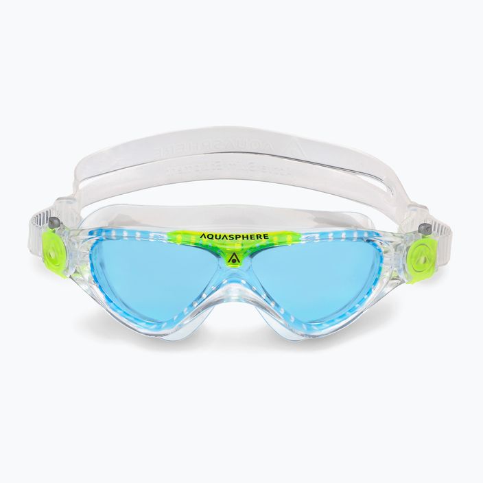 Aquasphere Vista transparent/bright green/blue children's swim mask MS5630031LB 7