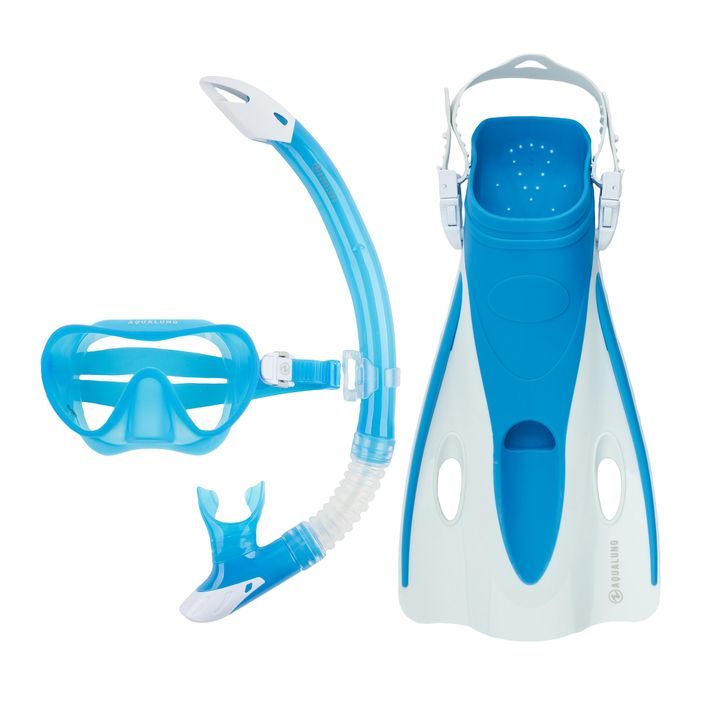 Aqualung Nabul snorkelling set mask + snorkel + fins blue/white 2