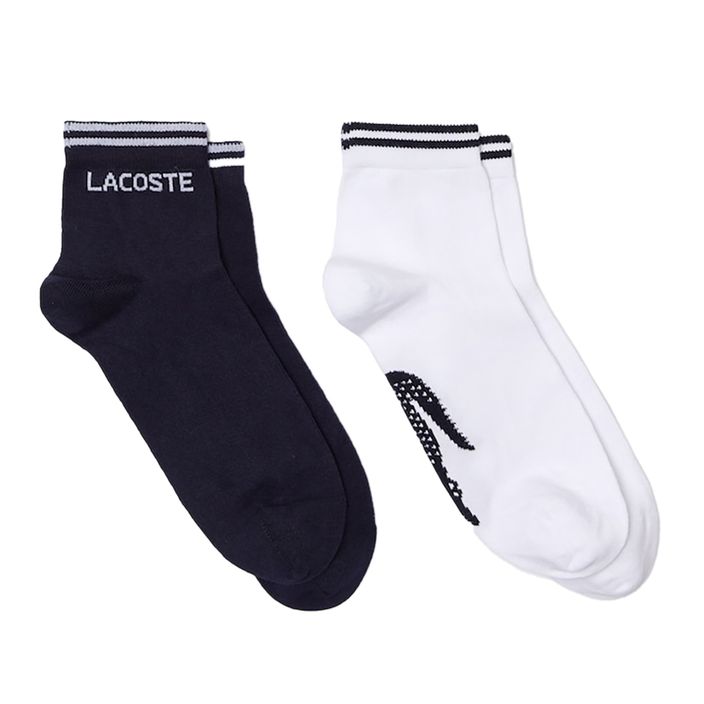 Lacoste men's tennis socks 2 pairs navy blue and white RA4187 2