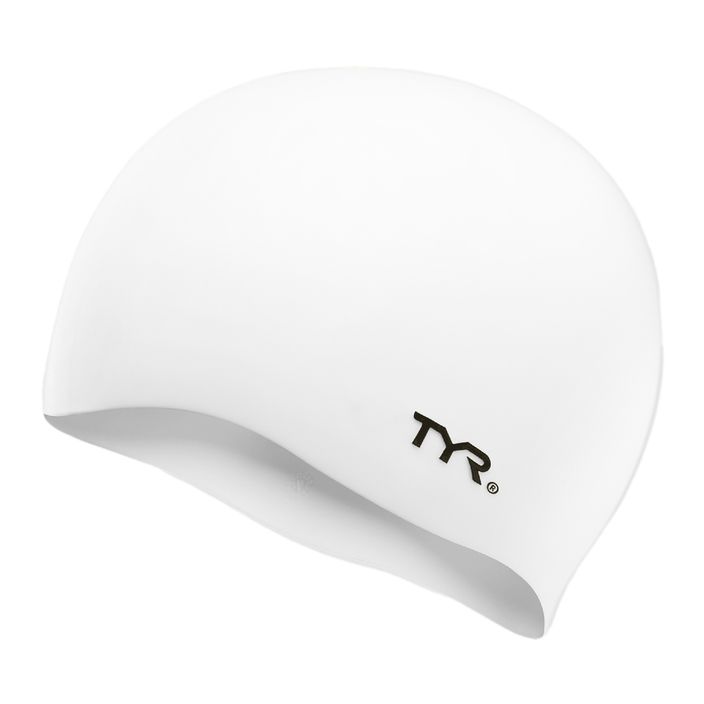 Children's swimming cap TYR Wrinkle-Free Silicone white 2