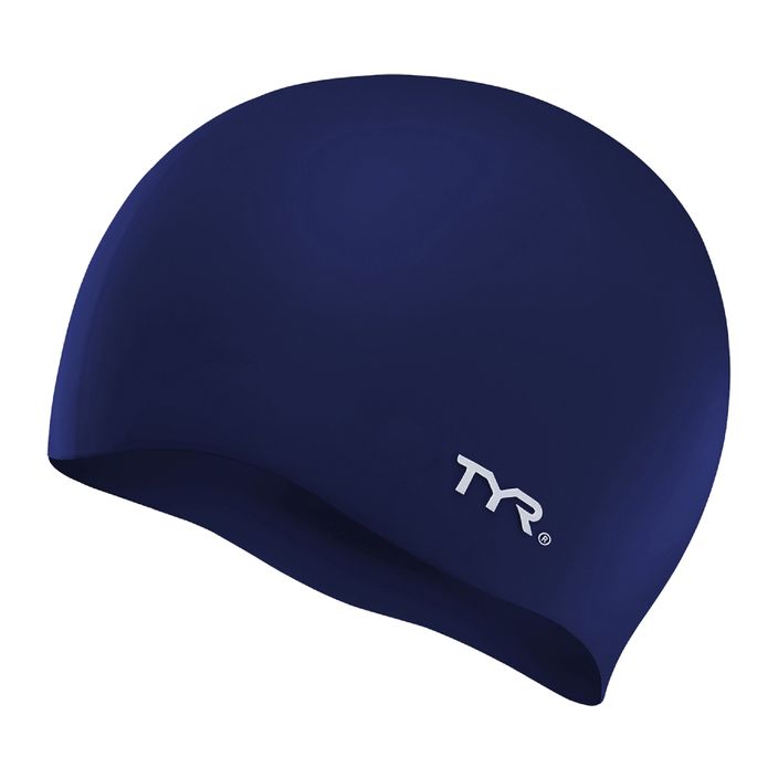 TYR Wrinkle-Free Silicone children's swimming cap navy 2