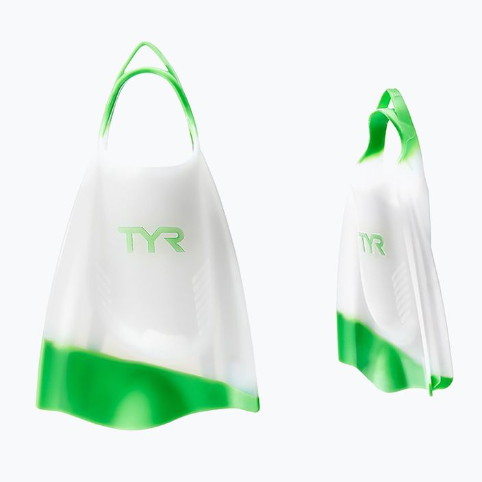 TYR Hydroblade swimming fins white and green LFHYD 5