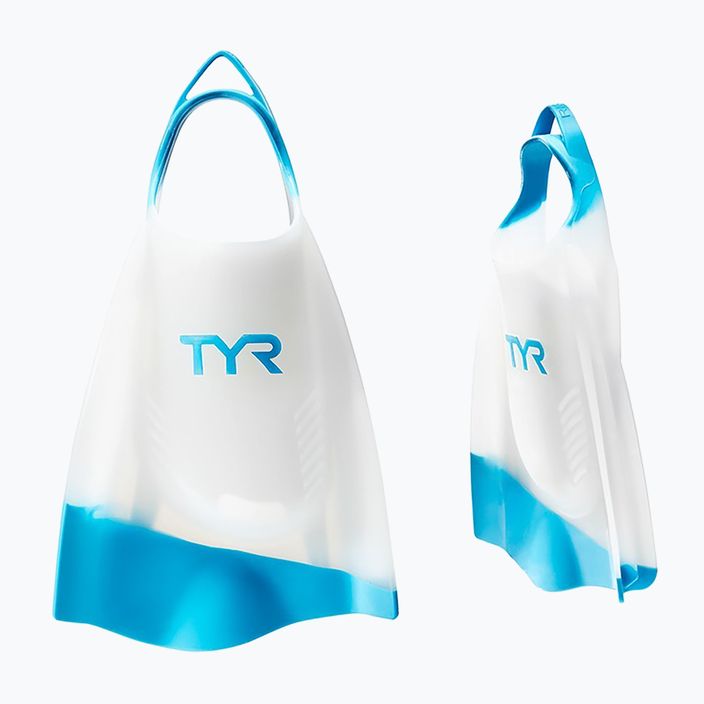 TYR Hydroblade swimming fins white and blue LFHYD 5