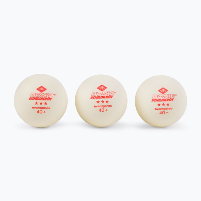 Donic-Schildkröt 3-Star Avantgarde ball Poly 40+ table tennis balls 3 pcs white 608334 2