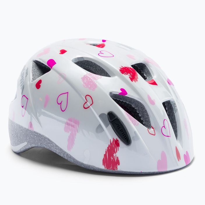 Children's bicycle helmet Alpina Ximo white hearts