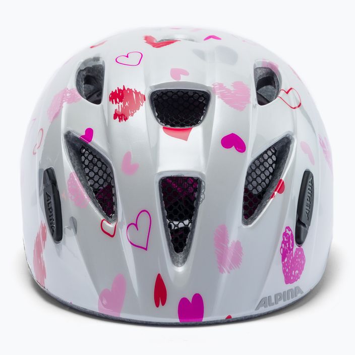 Children's bicycle helmet Alpina Ximo white hearts 2