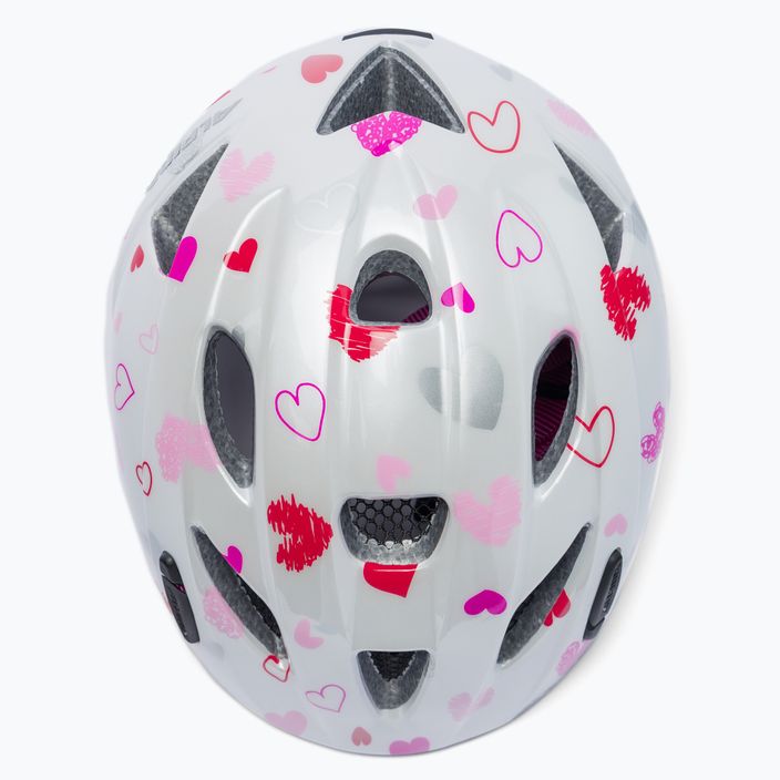 Children's bicycle helmet Alpina Ximo white hearts 6