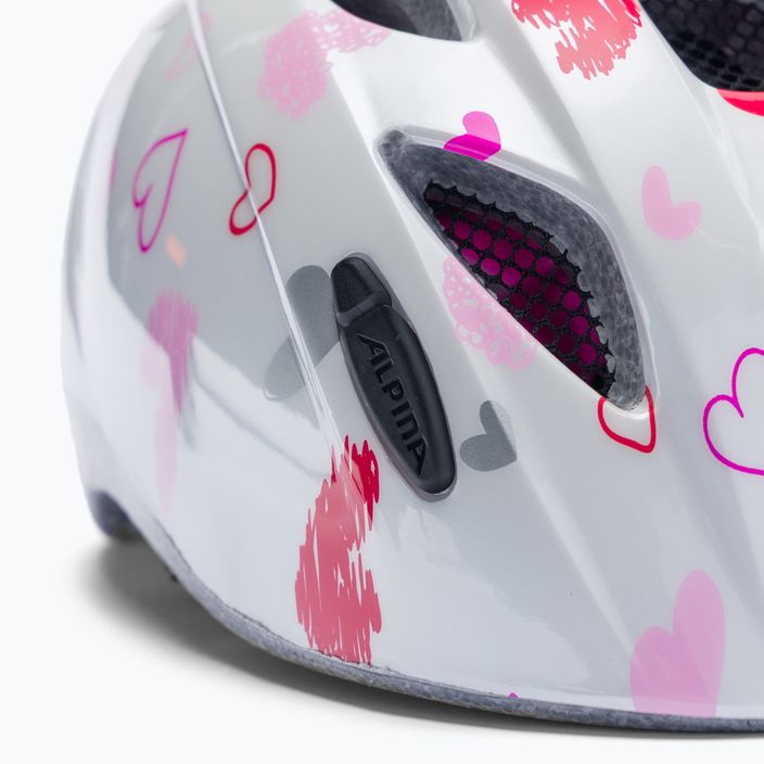 Children's bicycle helmet Alpina Ximo white hearts 7