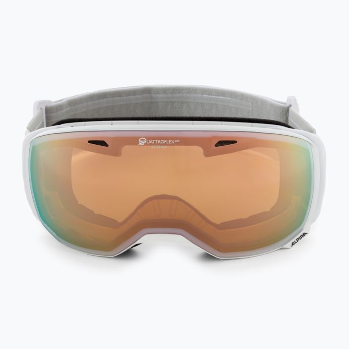 Ski goggles Alpina Estetica Q-Lite pearlwhite gloss/mandarin sph 2