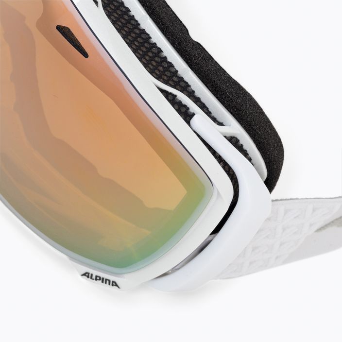 Ski goggles Alpina Estetica Q-Lite pearlwhite gloss/mandarin sph 5