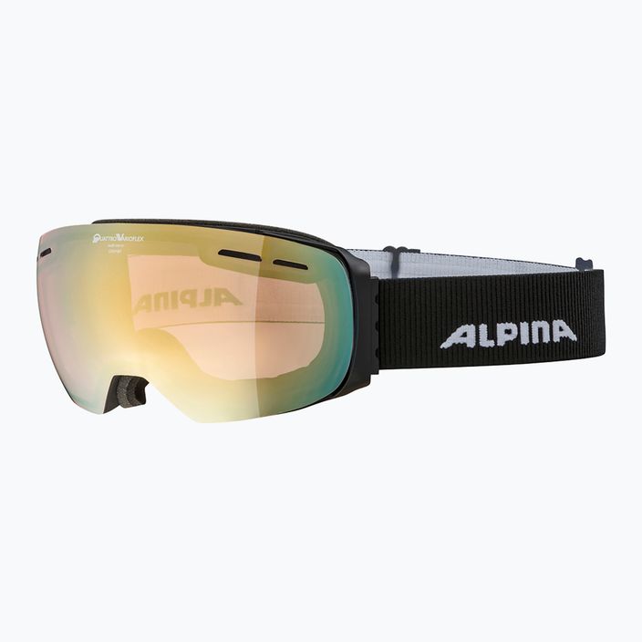 Ski goggles Alpina Granby QV black matt/gold sph 6