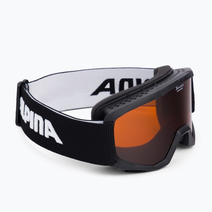 Children's ski goggles Alpina Piney black matt/orange