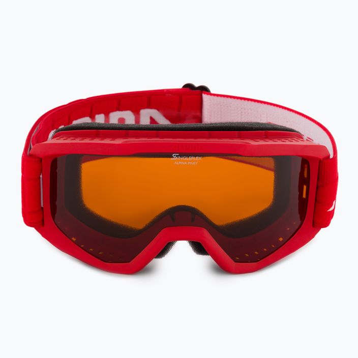 Children's ski goggles Alpina Piney red matt/orange 2