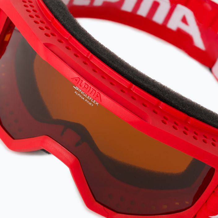 Children's ski goggles Alpina Piney red matt/orange 5