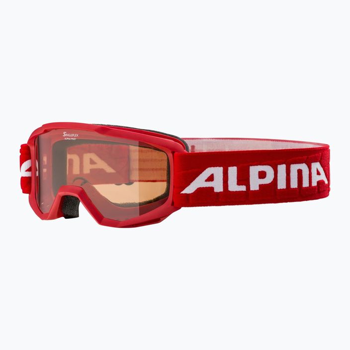 Children's ski goggles Alpina Piney red matt/orange 6