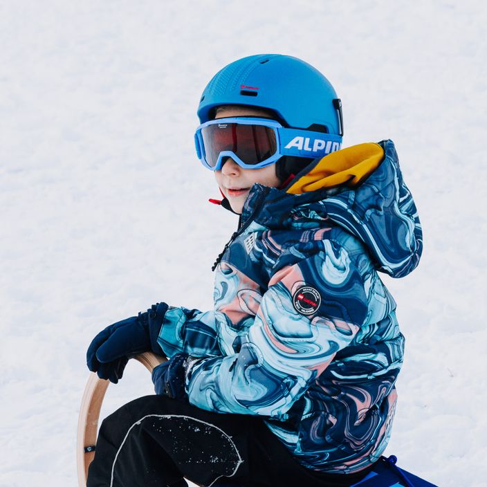 Children's ski goggles Alpina Piney blue matt/orange 6