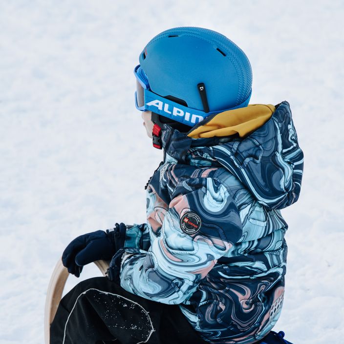 Children's ski goggles Alpina Piney blue matt/orange 7