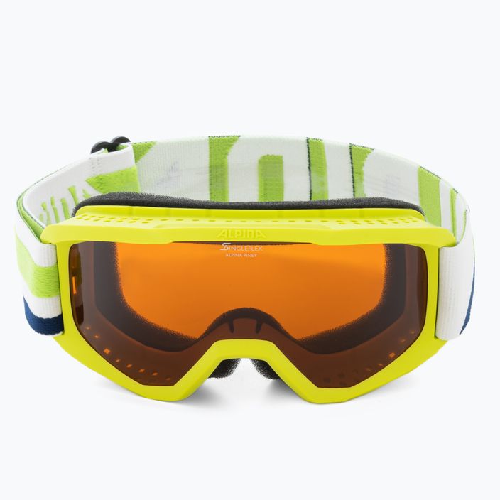 Children's ski goggles Alpina Piney lime matt/orange 2
