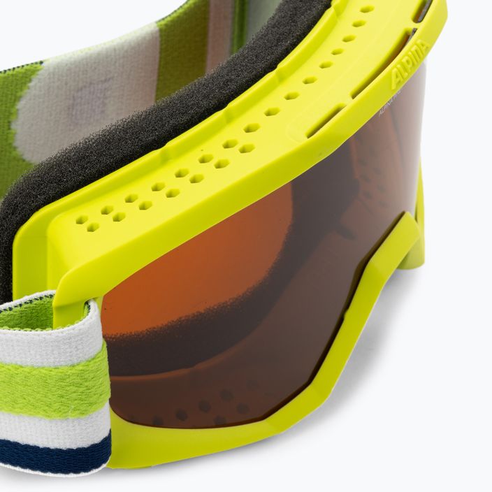 Children's ski goggles Alpina Piney lime matt/orange 5