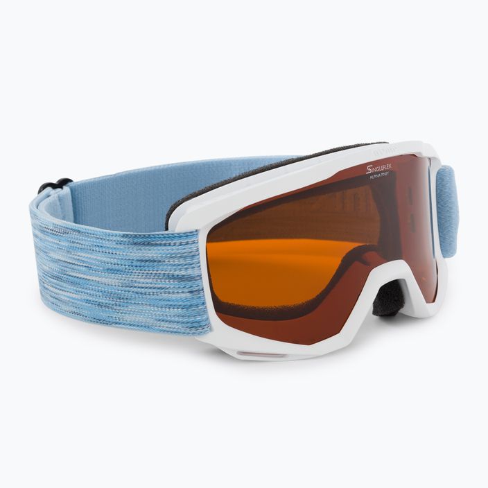 Children's ski goggles Alpina Piney white/skyblue matt/orange