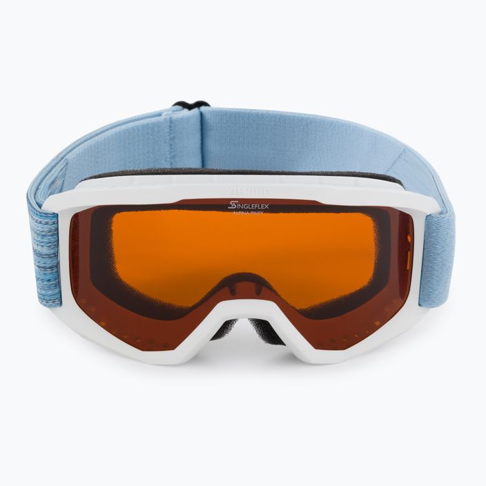 Children's ski goggles Alpina Piney white/skyblue matt/orange 2