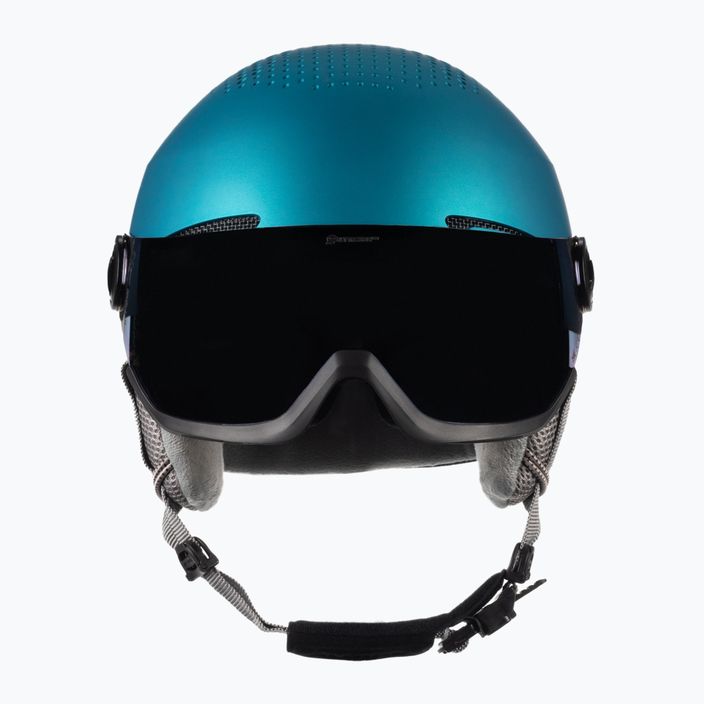 Children's ski helmets Alpina Zupo Visor Q-Lite turquoise matt 2