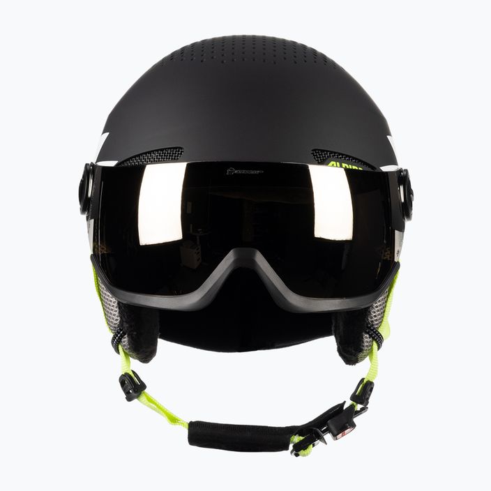 Children's ski helmets Alpina Zupo Visor Q-Lite charcoal/neon matt 2