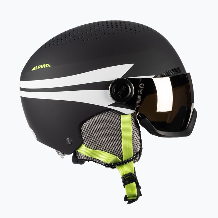 Children's ski helmets Alpina Zupo Visor Q-Lite charcoal/neon matt 4