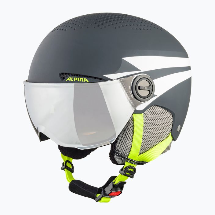 Children's ski helmets Alpina Zupo Visor Q-Lite charcoal/neon matt 9