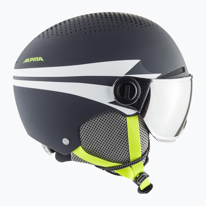 Children's ski helmets Alpina Zupo Visor Q-Lite charcoal/neon matt 11