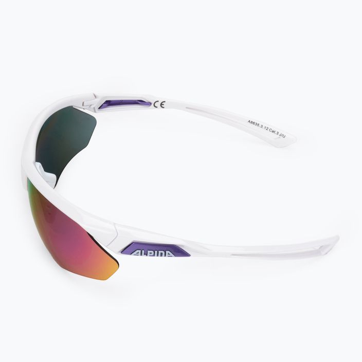 Bicycle goggles Alpina Defey HR white/purple/purple mirror 4
