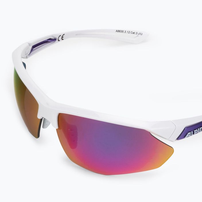 Bicycle goggles Alpina Defey HR white/purple/purple mirror 5