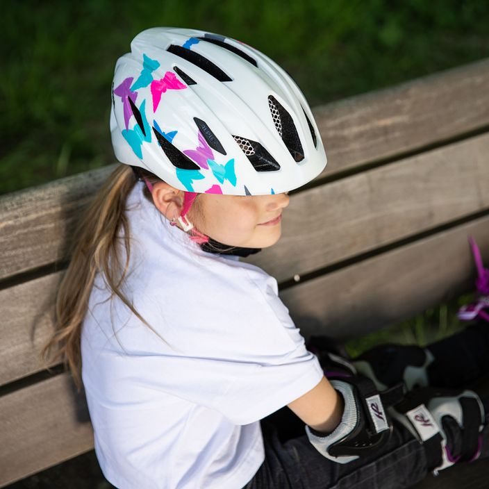 Children's bicycle helmet Alpina Pico pearlwhite butterflies gloss 8