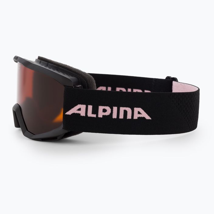 Children's ski goggles Alpina Piney black/rose matt/orange 4