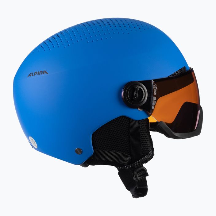 Children's ski helmets Alpina Zupo Visor Q-Lite blue matt 4