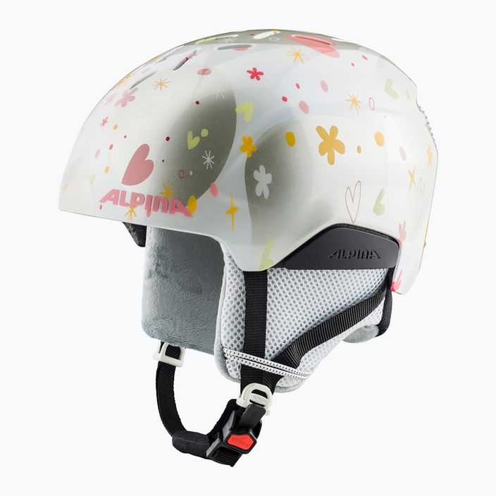 Children's ski helmets Alpina Pizi pearlwhite/hearts gloss 8