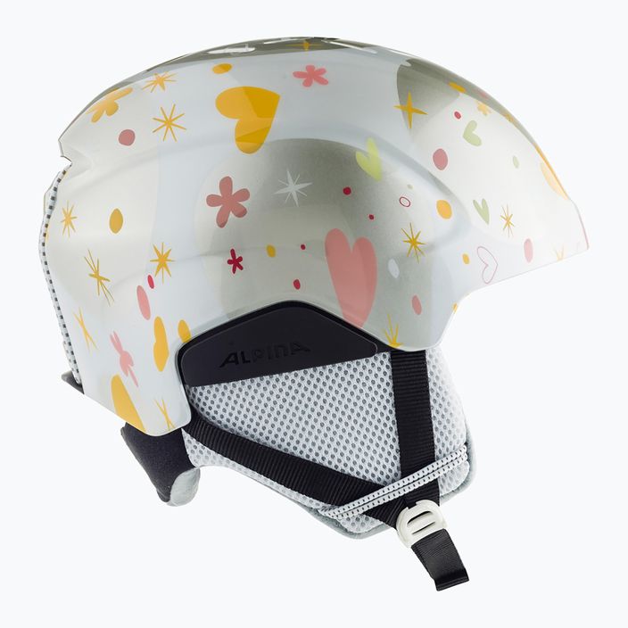 Children's ski helmets Alpina Pizi pearlwhite/hearts gloss 10