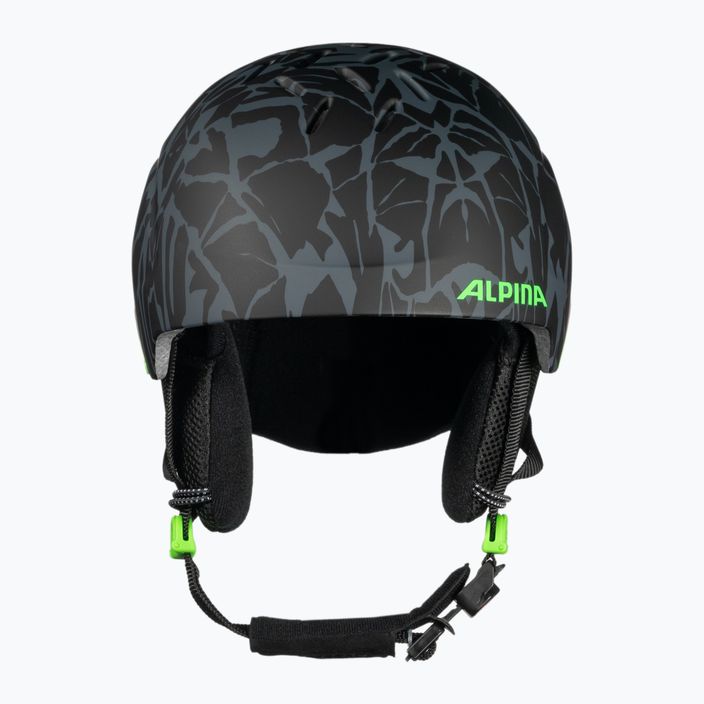 Children's ski helmets Alpina Pizi black/green camo matt 2