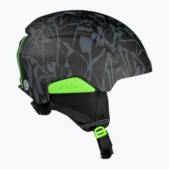Children's ski helmets Alpina Pizi black/green camo matt 4