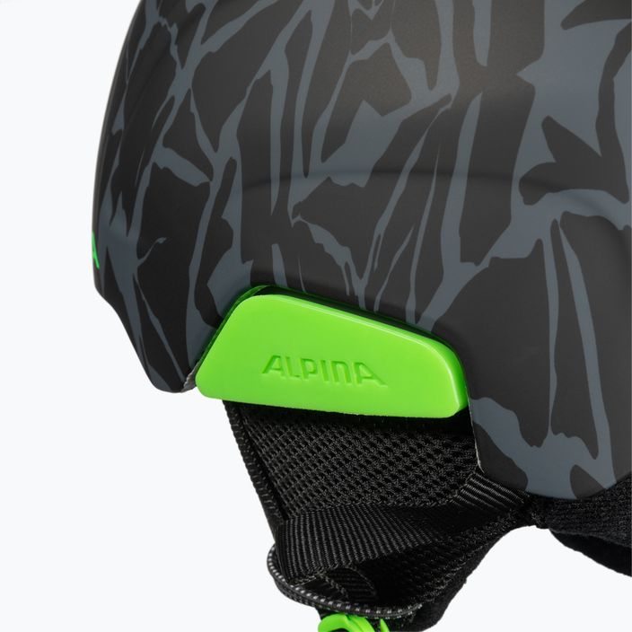 Children's ski helmets Alpina Pizi black/green camo matt 8