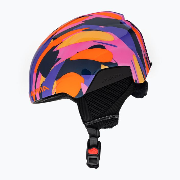 Alpina Pizi pink orange/blue gloss children's ski helmet 5